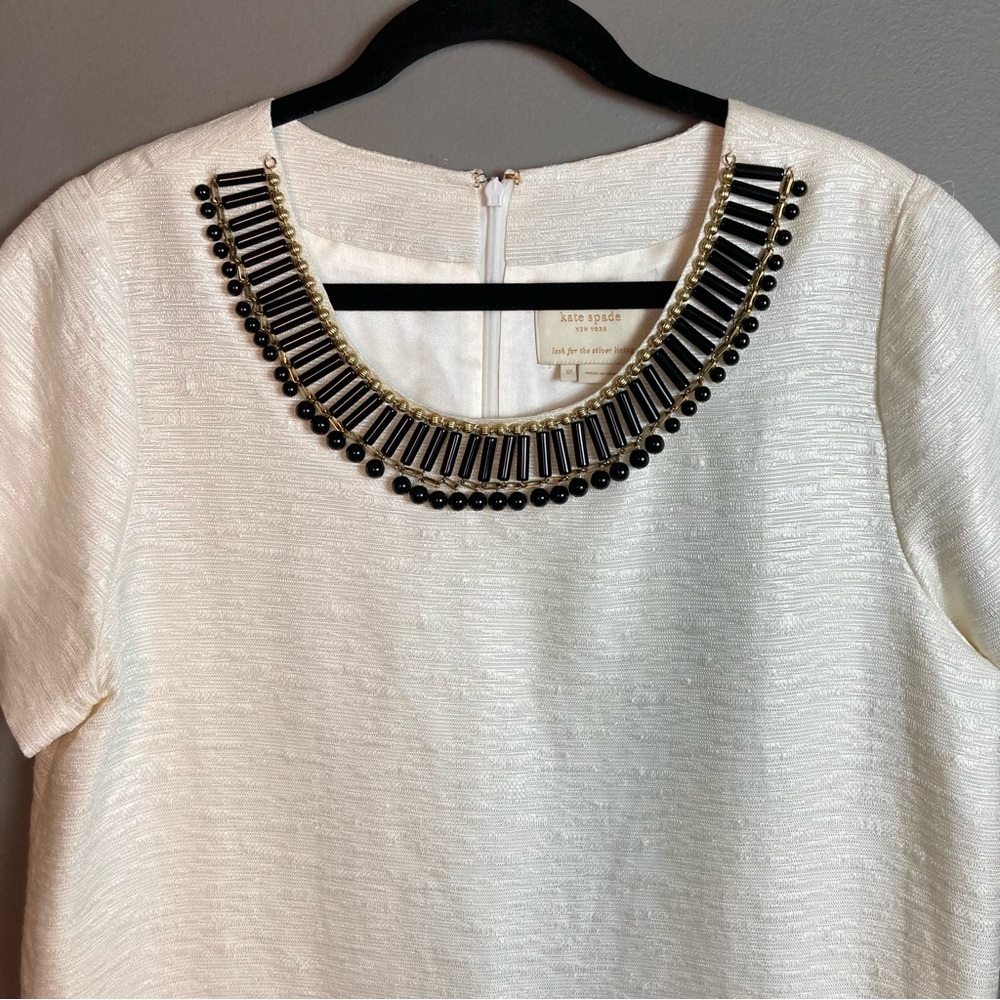NWT Kate Spade embellished Gail Sheath Dress Cream size 12